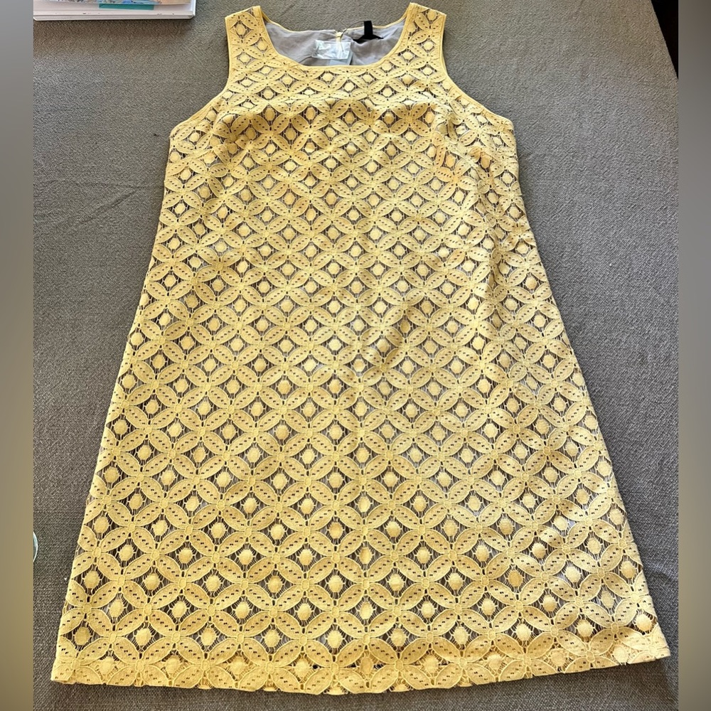Apt 9 Dress Lace Overlay Lined Yellow Sleeveless Dress Womens Size Med!NWT!